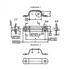 Скоба двухместная для крепления трубопроводов стальная исп. 2 18ХГТ 4 мм ГОСТ 24134-80